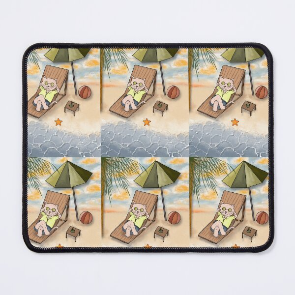 Item preview, A Cat with Summer comfortable at the beach Art  designed and sold by LifeTU.