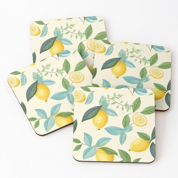 Item preview, Colorful Lemon and Leaves Fruit Pattern designed and sold by Wonder Of Light.