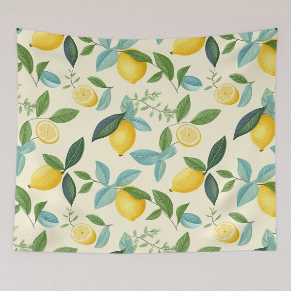 Item preview, Colorful Lemon and Leaves Fruit Pattern designed and sold by Wonder Of Light.