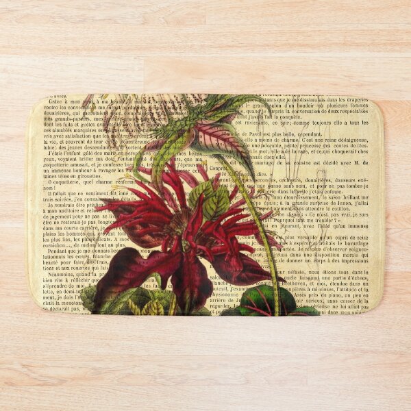 Item preview, Botanical print, on old book page - Monarda designed and sold by Art by Lilia.