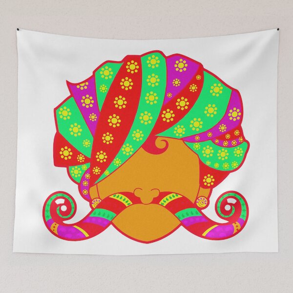 Item preview, Traditional Rajasthani Person with Turban and Moustache Drawing designed and sold by deepakrode7.