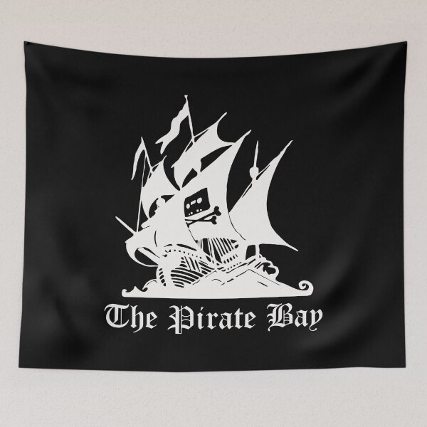 Item preview, The Pirate Bay Logo [White On Black] designed and sold by DarklingAnubiss.