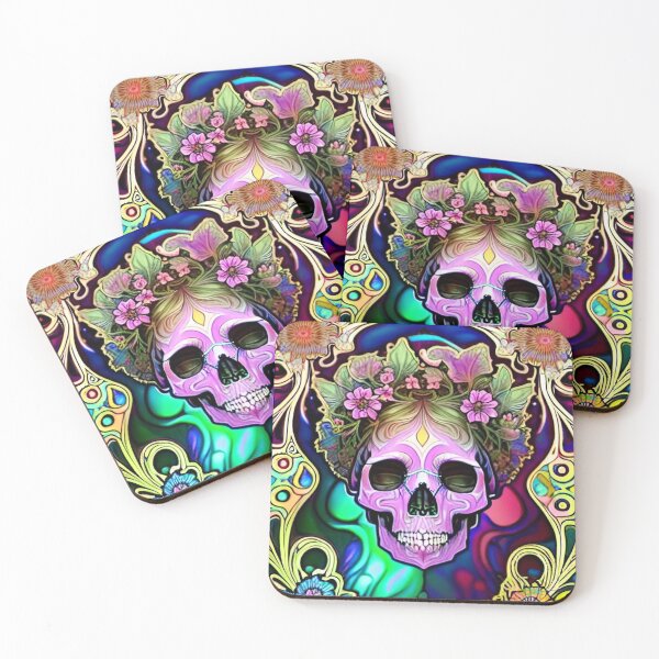 Item preview, Trippy Psychedelic Art Nouveau Skull 9 designed and sold by Benito Del Ray.