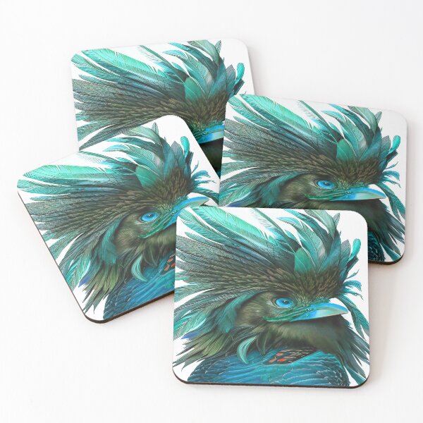 Item preview, Bird with Ruffled Head of Feathers Morning Hair Blue Green designed and sold by deniselynnimage.