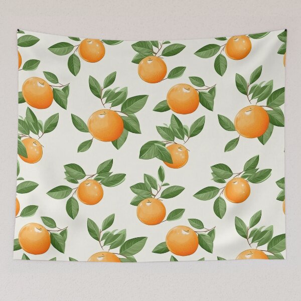 Item preview, Colorful Orange and Leaves Fruit Pattern designed and sold by Wonder Of Light.