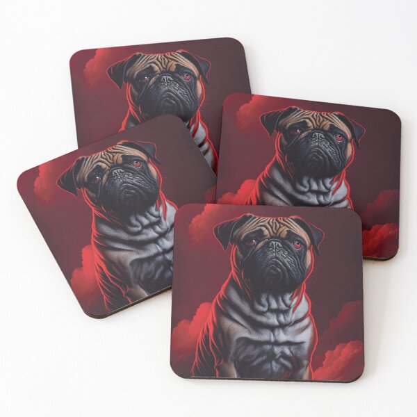 Item preview, a pug in the sky portrait painting designed and sold by unepommedeterre.