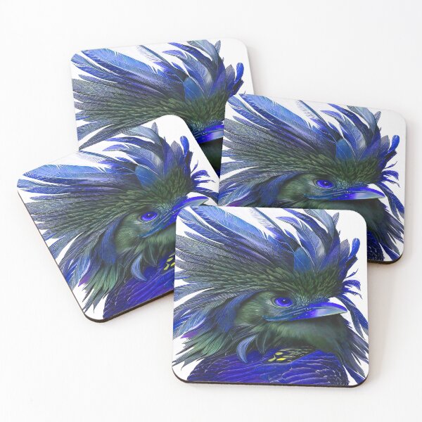 Item preview, Bird with Ruffled Head of Feathers Morning Hair Brilliant Blue designed and sold by deniselynnimage.