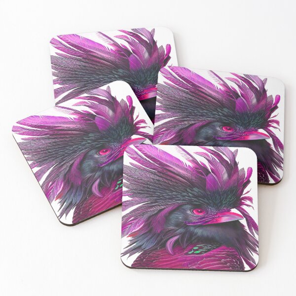 Item preview, Bird with Ruffled Head of Feathers Morning Hair Brilliant Pink designed and sold by deniselynnimage.