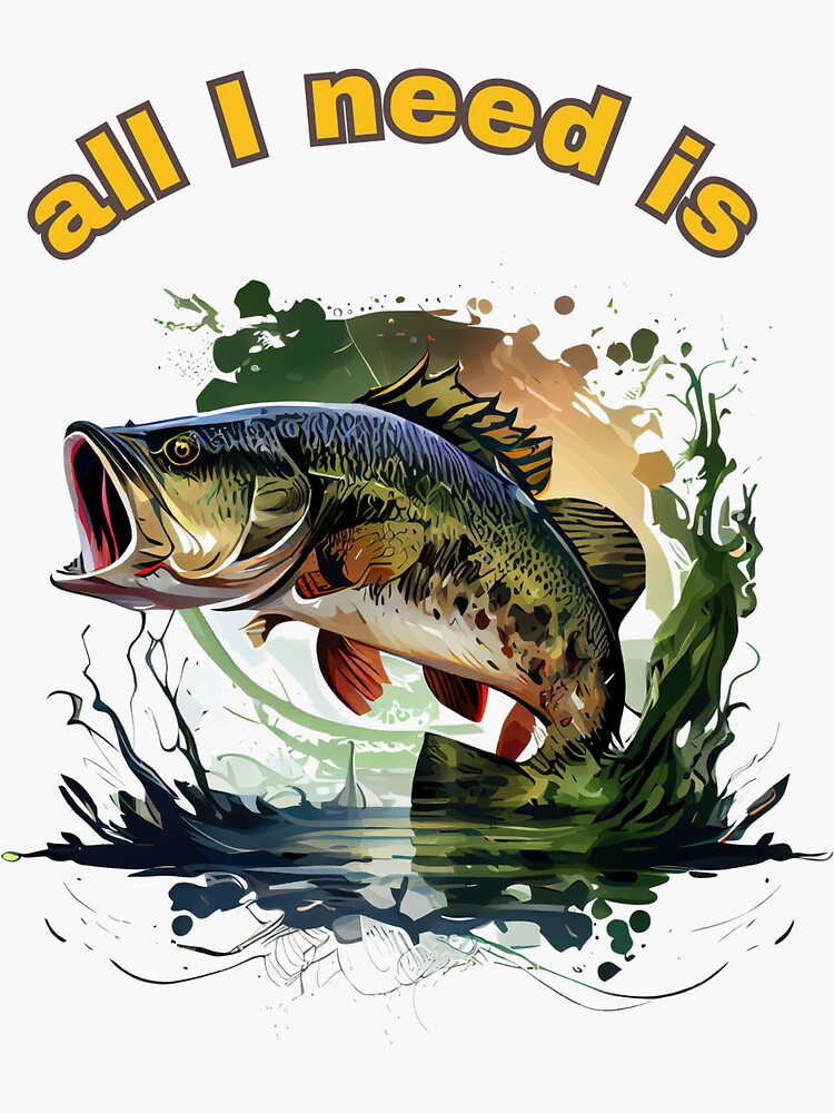 All I need is fishing , fish  Sticker for Sale by Mariusz Madej