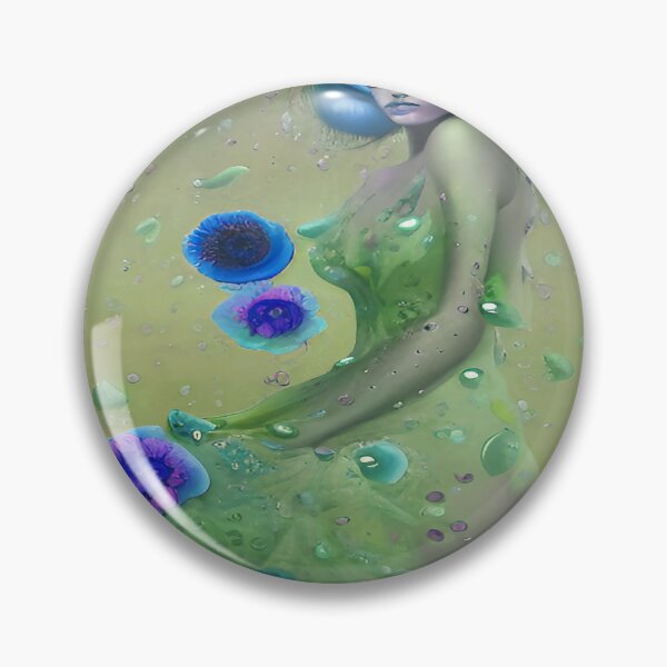 Item preview, Female Abstract Blue Hair Green Background designed and sold by deniselynnimage.