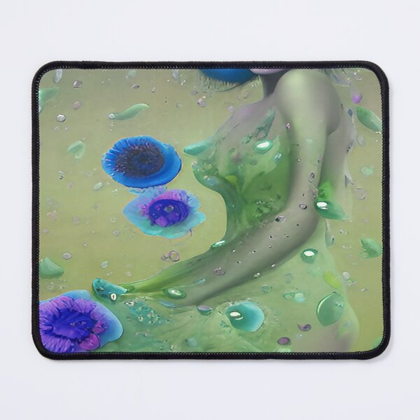 Item preview, Female Abstract Blue Hair Green Background designed and sold by deniselynnimage.