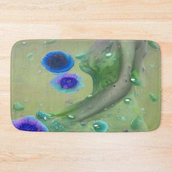Item preview, Female Abstract Blue Hair Green Background designed and sold by deniselynnimage.