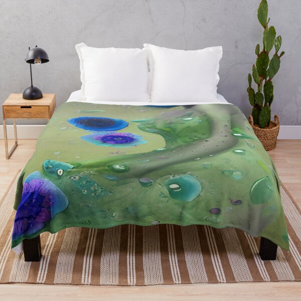Item preview, Female Abstract Blue Hair Green Background designed and sold by deniselynnimage.