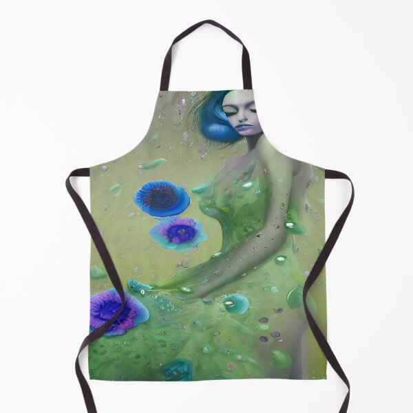Item preview, Female Abstract Blue Hair Green Background designed and sold by deniselynnimage.