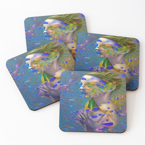 Item preview, Female Abstract Blue and Yellow Hair designed and sold by deniselynnimage.