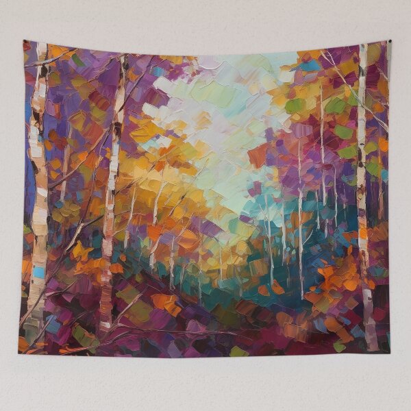 Item preview, Birch woods - impressionist painting designed and sold by Red Witch Art.