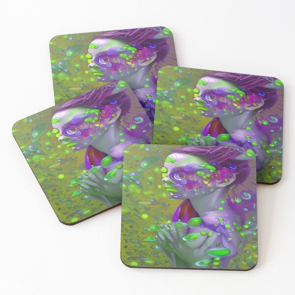 Item preview, Female Abstract Green and Purple Hair  designed and sold by deniselynnimage.