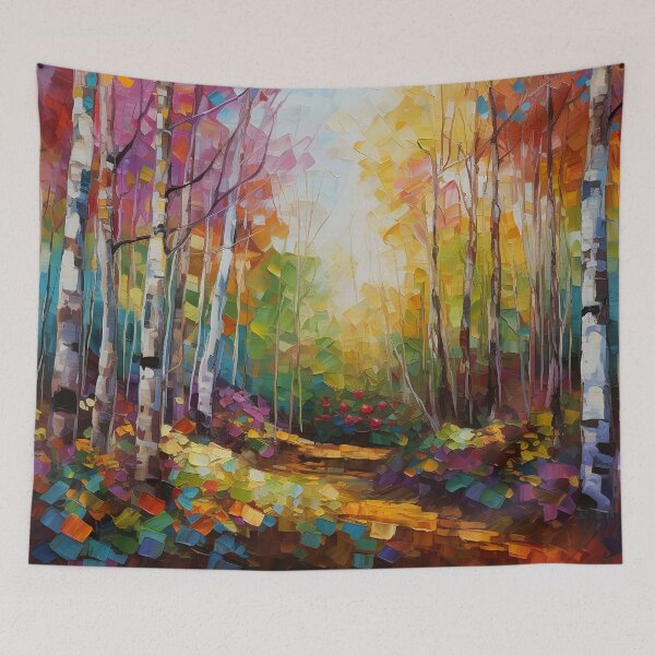 Item preview, Birch woods - impressionist painting 2 designed and sold by Red Witch Art.