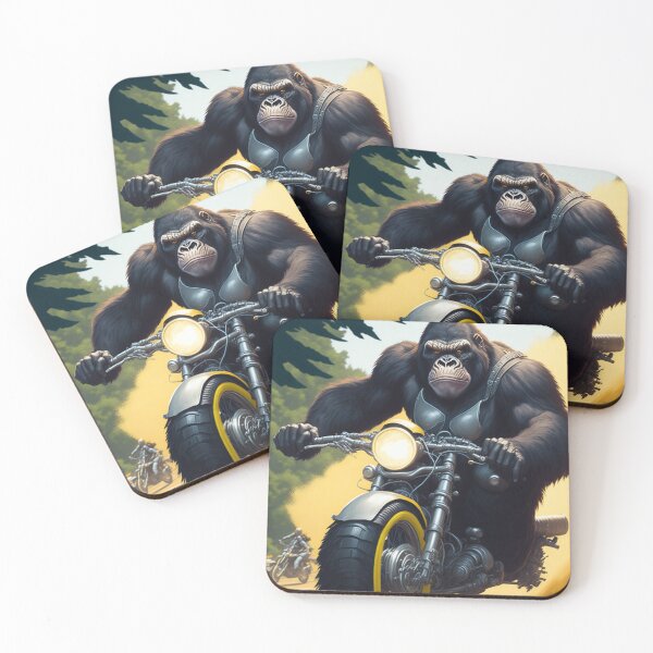 Item preview, gorilla driving a motorcycle designed and sold by LOVEARTDESIGN.