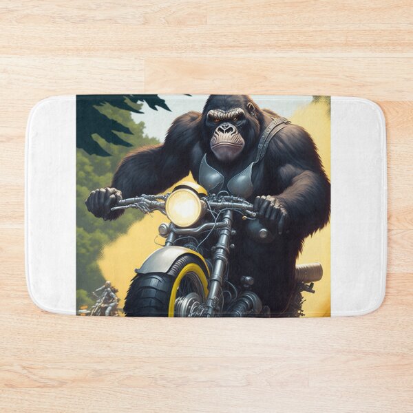 Item preview, gorilla driving a motorcycle designed and sold by LOVEARTDESIGN.