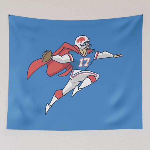 Item preview, Super Josh Buffalo Football Cartoon Pop Art Drawing, Super Hero 90's Retro Quarterback designed and sold by Southtowns Carl.