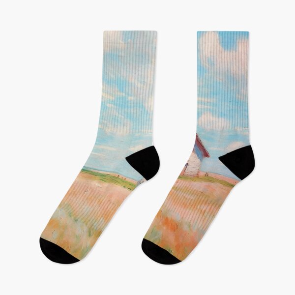 Item preview, pink wheat fields field cottages abstract decorative painting01 designed and sold by UnaWu533.