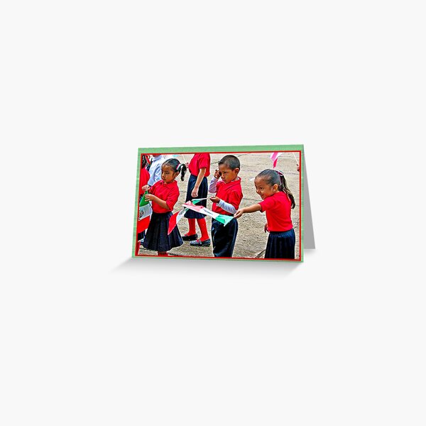 Adorable Kindergarteners in a Parade Greeting Card