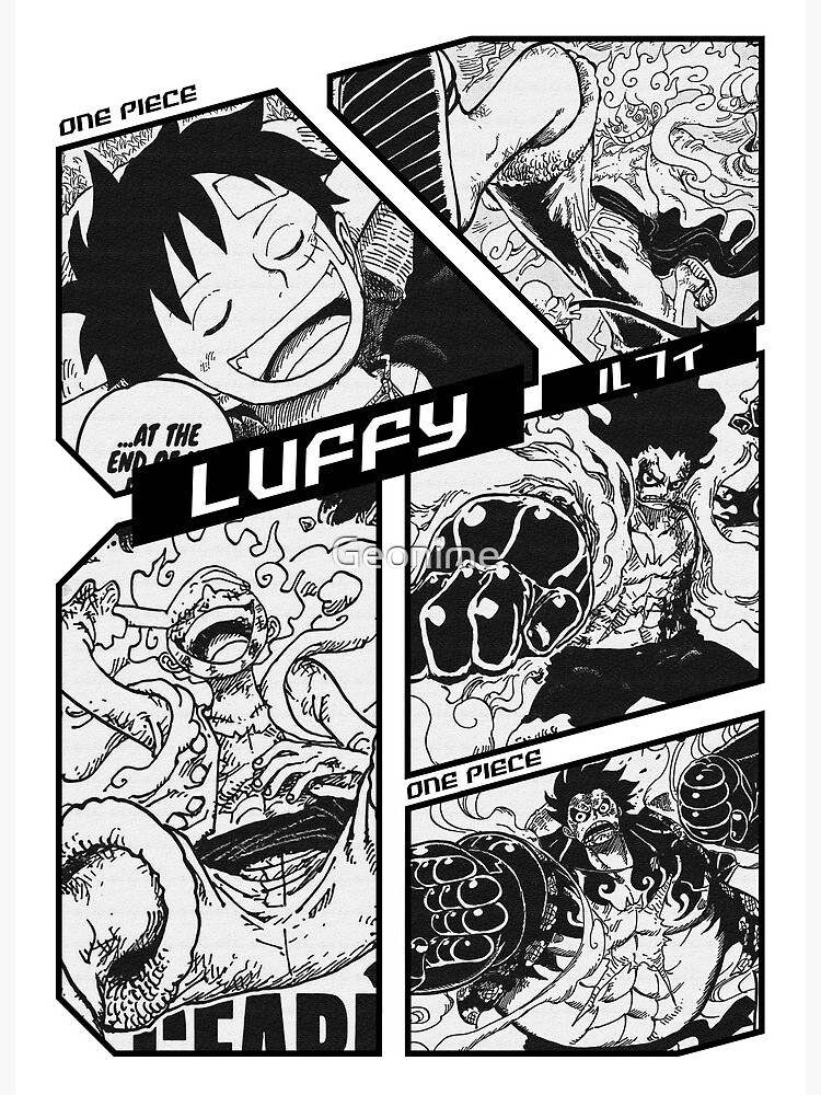 Luffy - One Piece Manga Frame - black version | Art Board Print