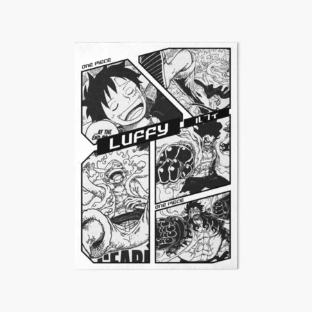 Luffy - One Piece Manga Frame - black version Art Board Print for Sale by  Geonime