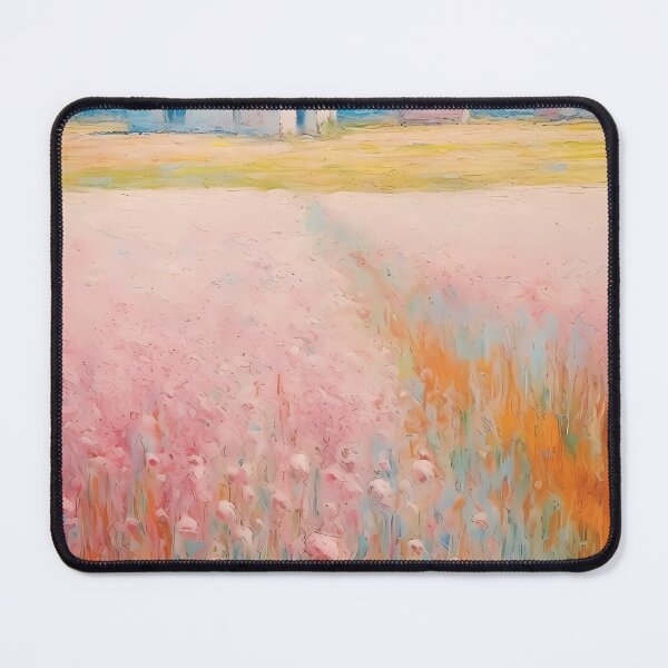Item preview, pink wheat fields field cottages abstract decorative painting02 designed and sold by UnaWu533.