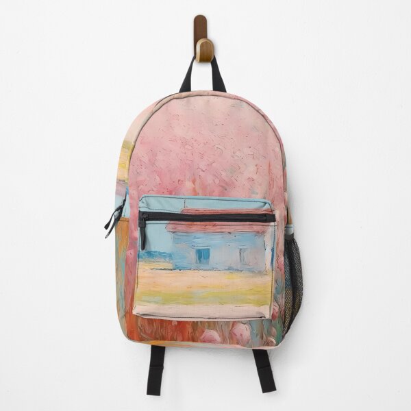 Item preview, pink wheat fields field cottages abstract decorative painting02 designed and sold by UnaWu533.
