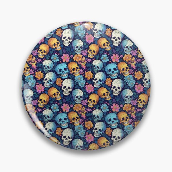 Artikelvorschau, Bunte Totenköpfe und Blumen entworfen und verkauft von PadedoDesigns.