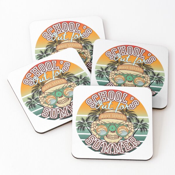 Item preview, cute, fun, retro schools out for summer skeleton design designed and sold by Busybeecrdesign.