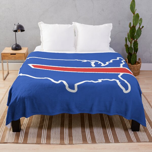 Buffalo America's Team Football League Cartoon Logo Throw Blanket