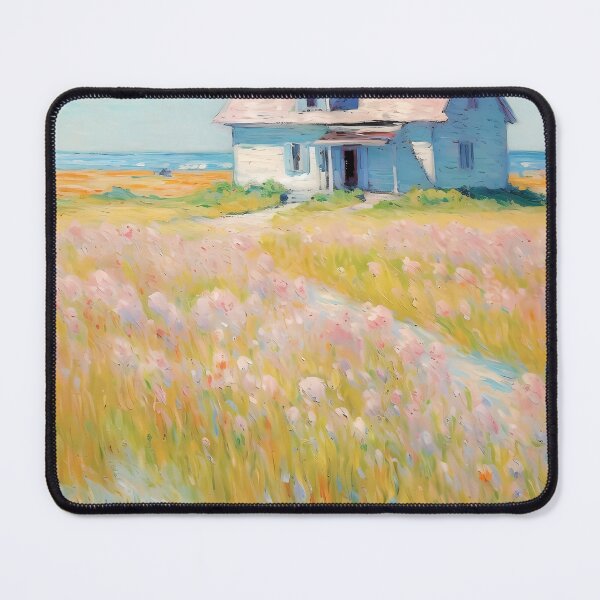 Item preview, pink wheat fields field cottages abstract decorative painting07 designed and sold by UnaWu533.