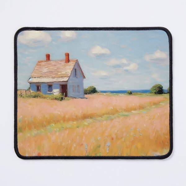 Item preview, pink wheat fields field cottages abstract decorative painting08 designed and sold by UnaWu533.