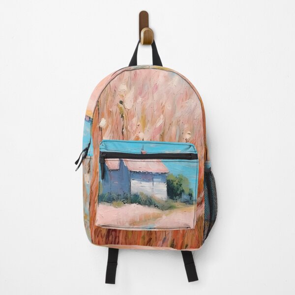 Item preview, pink wheat fields field cottages abstract decorative painting09 designed and sold by UnaWu533.