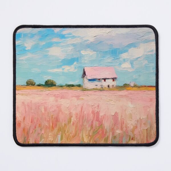 Item preview, pink wheat fields field cottages abstract decorative painting10 designed and sold by UnaWu533.