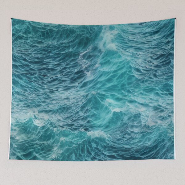 Item preview, Blue ocean waves aerial view designed and sold by CreativeJunglee.