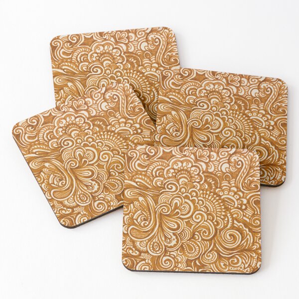 Item preview, brown/orangeish doodle page designed and sold by Artsystuffy.