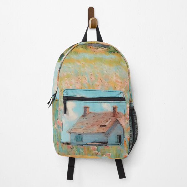 Item preview, pink wheat fields field cottages abstract decorative painting11 designed and sold by UnaWu533.