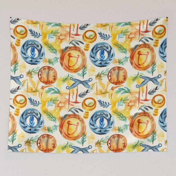 Item preview, Mythological Narratives: Vibrant Watercolor Pattern designed and sold by GiveMeMood.
