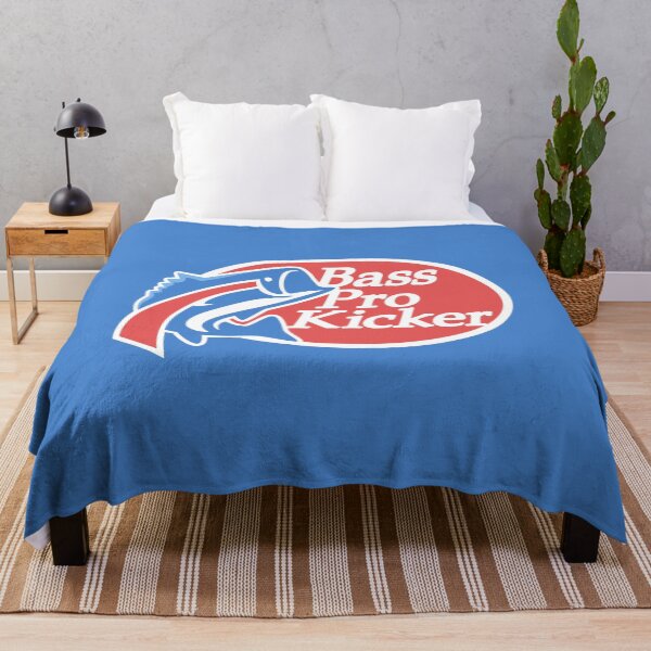 Bass Kicker Pop Art Buffalo Logo Design Throw Blanket