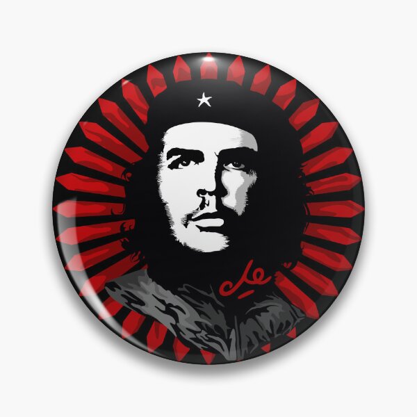Item preview, El Che Iconic Portrait on Abstract red sun Background designed and sold by BluedarkArt.