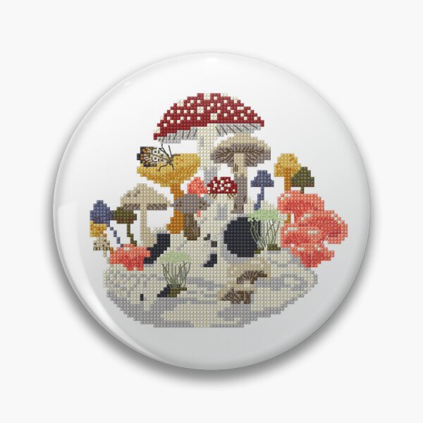 Item preview, MUSHROOMS AND BUTTERFLY CROSS STITCH. designed and sold by coffeeflavour.