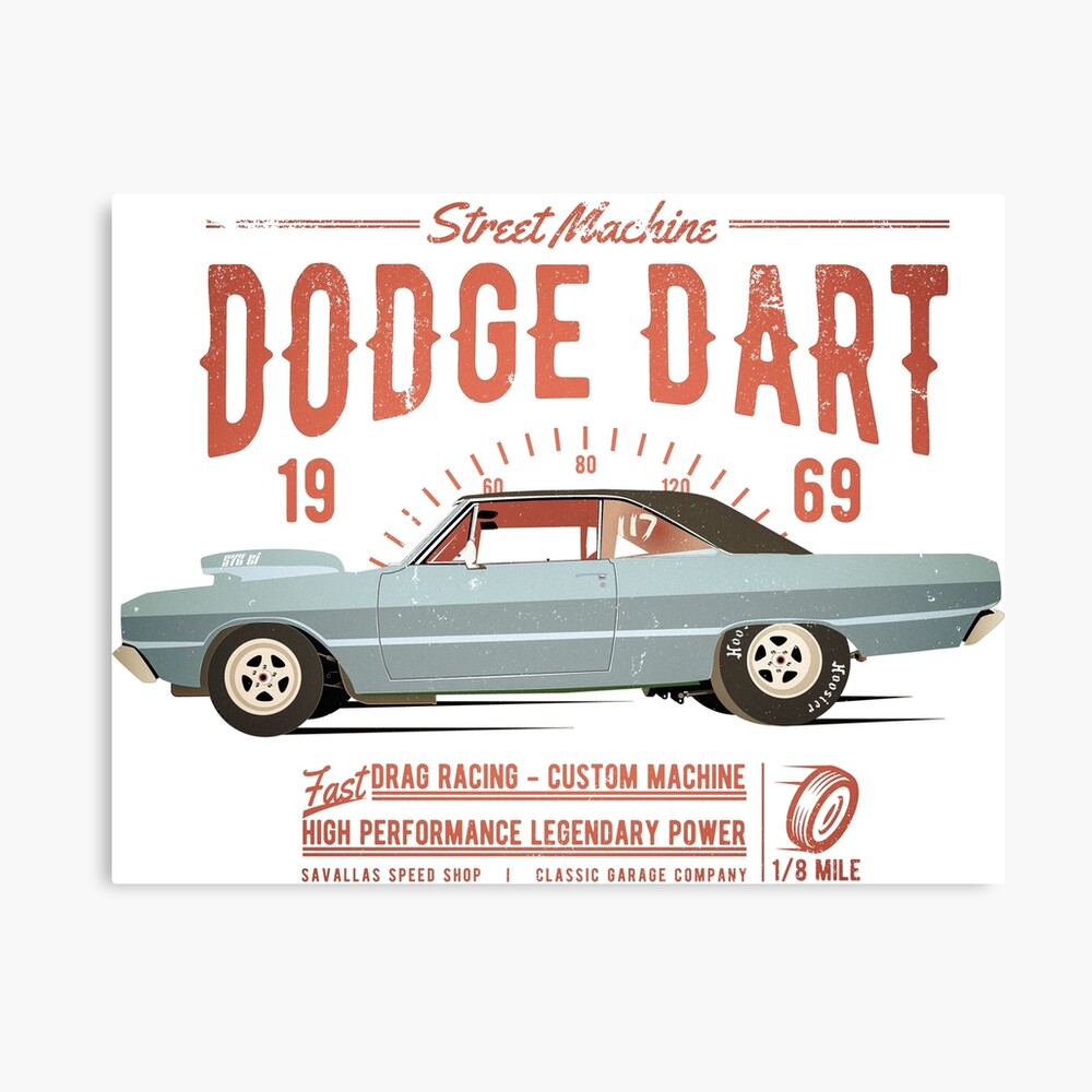 Dodge Dart Dragster Street Machine 1969 Leinwanddruck