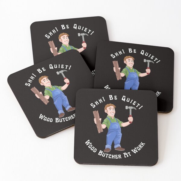 Item preview, Shh! Be Quiet! Wood Butcher At Work designed and sold by 2romantics.