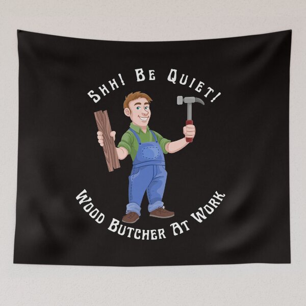 Item preview, Shh! Be Quiet! Wood Butcher At Work designed and sold by 2romantics.