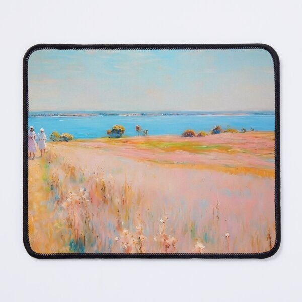 Item preview, pink wheat fields field cottages abstract decorative painting14 designed and sold by UnaWu533.