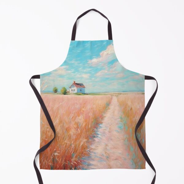 Item preview, pink wheat fields field cottages abstract decorative painting16 designed and sold by UnaWu533.